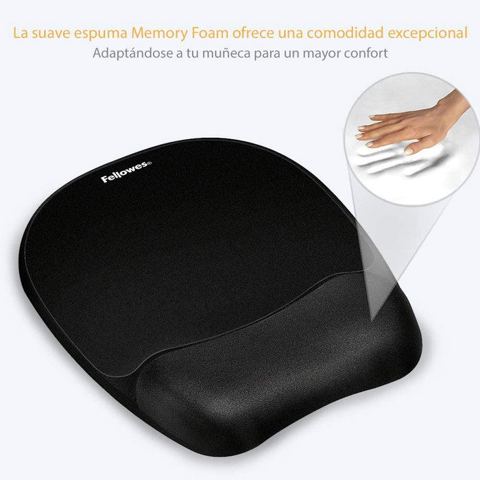 Fellowes Alfombrilla con Reposamuñecas Memory Foam Negro Fellowes Alfombrilla con Reposamuñecas Memory Foam Negro